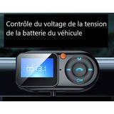 Transmetteur FM Bluetooth- THOMSON - 12/24V - Avec écran déporté - Câble spirale 1m - Avec fonction voltmetre et lecteur carte SD