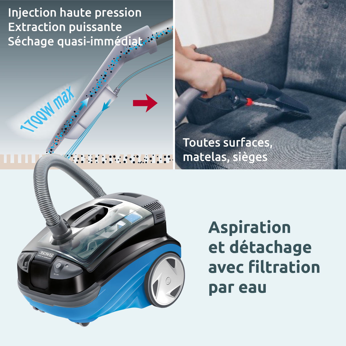 Aspirateur détacheur 2 en 1 - THOMAS Aquatic Jet - 1700W max - 83 dB(A)