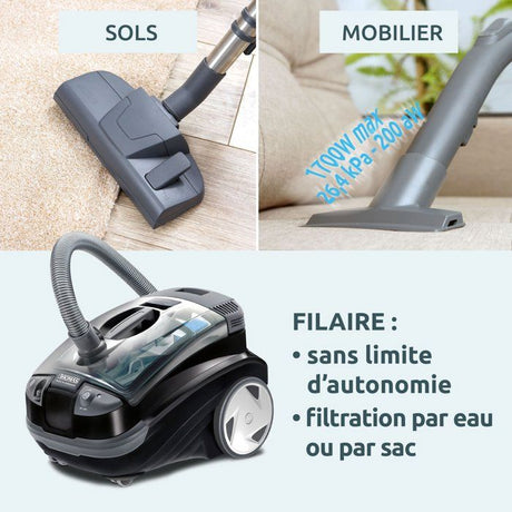 Aspirateur détacheur 2 en 1 - THOMAS Aquatic Onyx - 1700W max - 83 dB(A)