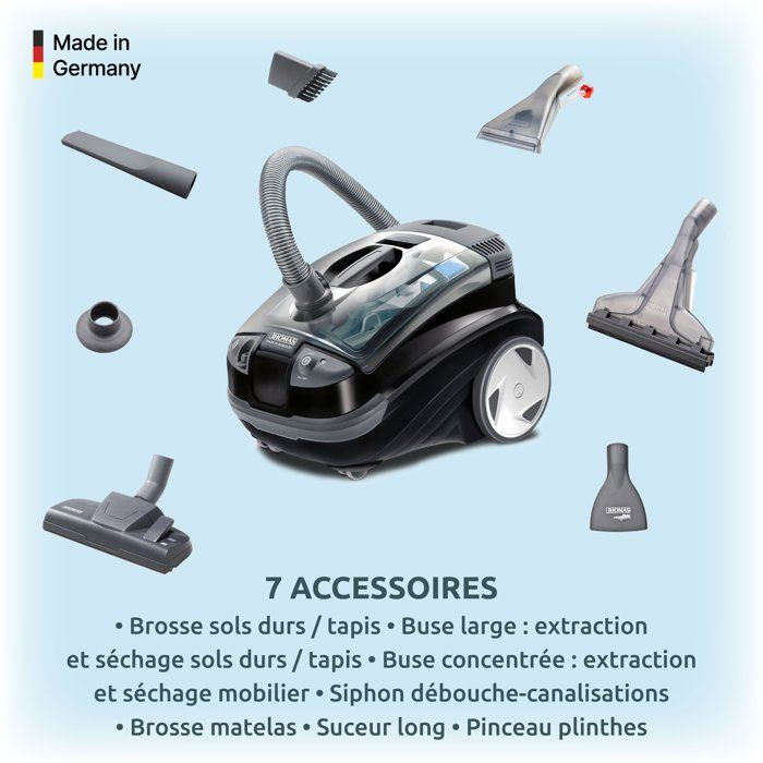 Aspirateur détacheur 2 en 1 - THOMAS Aquatic Onyx - 1700W max - 83 dB(A)