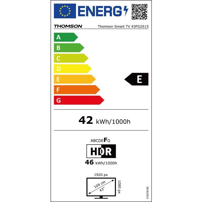 Thomson 43FG2S15 - TV LED 43 (109 cm) - Full HD 1920x1080 -  Google TV - 3xHDMI - WiFi