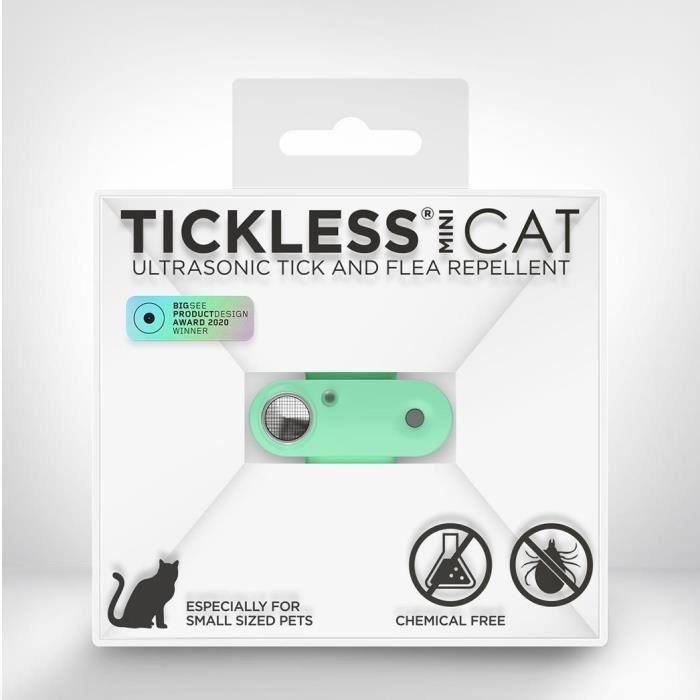 Répulsif ultrason chat - TICKLESS MINI CAT - Protection tiques et puces - Mentha Green