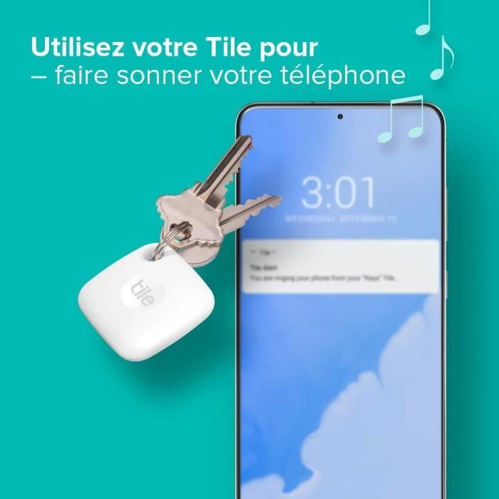 Tile Mate Porte clÈ connectÈ - Localisateur d'objet Bluetooth. PortÈe de 60 m