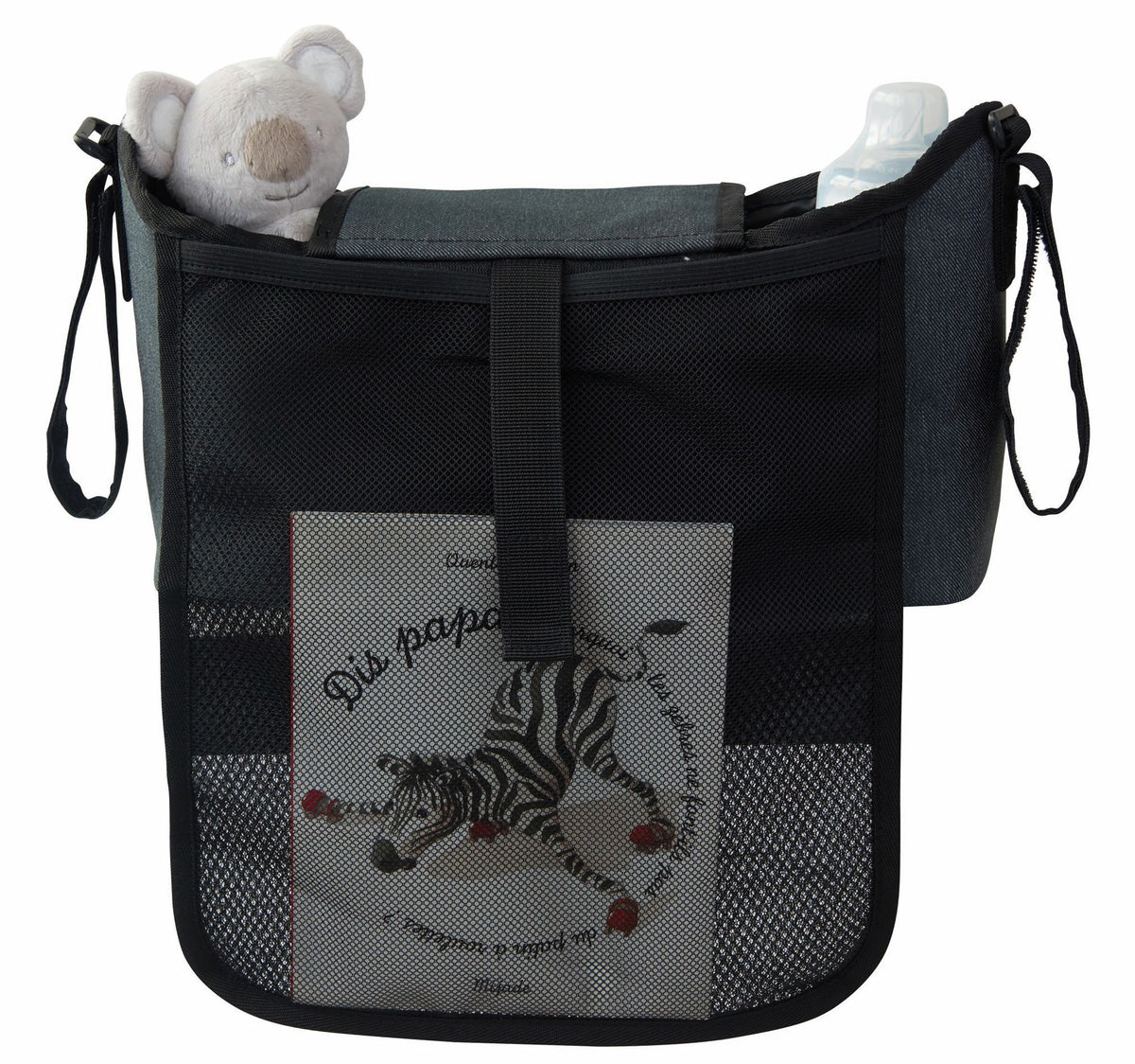 Organisateur de poussette - TINEO - 20 x 41 x 5,5 cm - Gris chiné