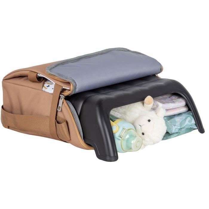 Rehausseur nomade - TINEO - 30 x 28 x 13 cm - Ultra Compact - Camel / Oursons