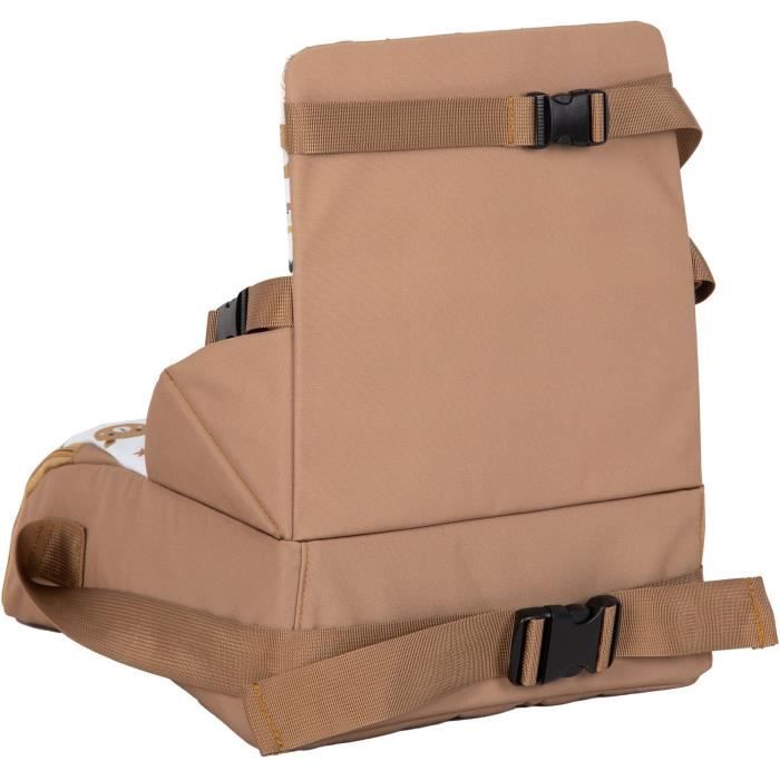 Rehausseur nomade - TINEO - 30 x 28 x 13 cm - Ultra Compact - Camel / Oursons
