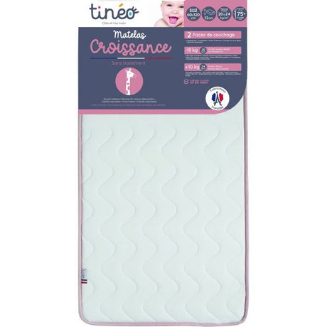 Matelas TINEO CROISSANCE - Evolutif - 2 faces de soutien : Ferme et Souple - 60x120x12 cm