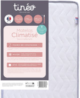 Matelas bébé climatisé - 70 x 140 cm - Epaisseur 11 cm - Avec Drap housse et Alese - TINEO