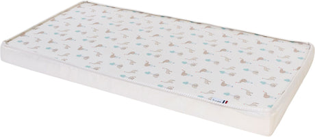 Matelas - CONFORT FUN - 60 x 120 cm - Ep. 8 cm - Blanc / Éléphants - TINEO