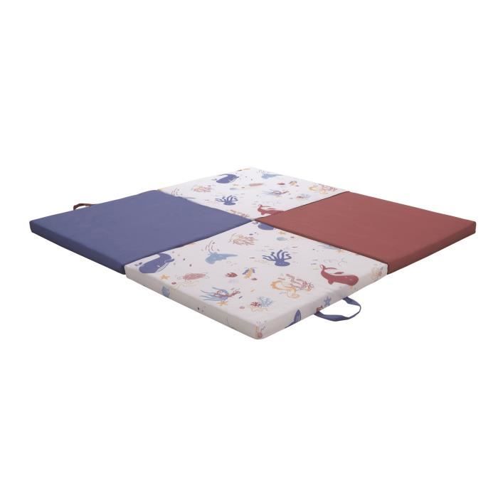 Tapis Malin Trésors de l'océan 3 en 1 - Evolutif - Déhoussable - 120x120x5 cm