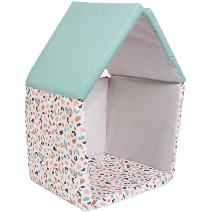 Maxi tapis d'éveil Malin - TINEO - Tapis évolutif 5-en-1 - 180 x 120 cm - Géométrique / Animaux rigolos