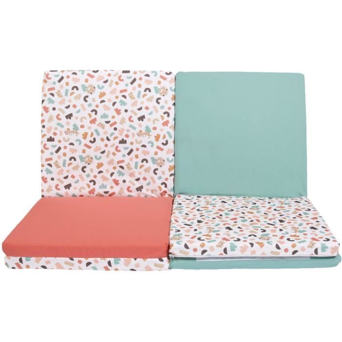 Maxi tapis d'éveil Malin - TINEO - Tapis évolutif 5-en-1 - 180 x 120 cm - Géométrique / Animaux rigolos