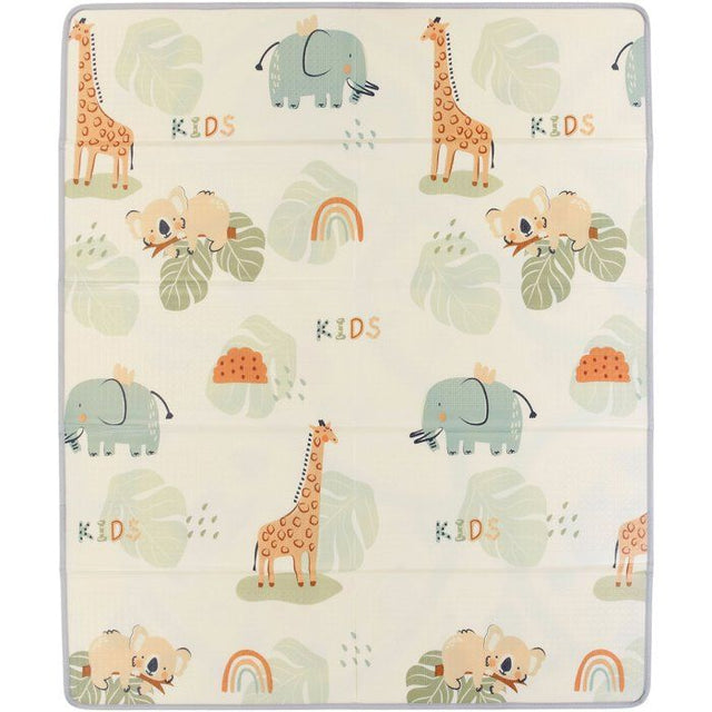 Maxi tapis d'éveil - TINEO - Réversible - 150 x 180 cm - Face animaux / Face circuit de voiture