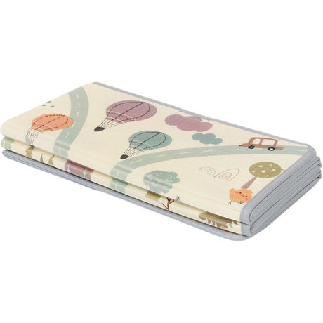 Maxi tapis d'éveil - TINEO - Réversible - 150 x 180 cm - Face animaux / Face circuit de voiture