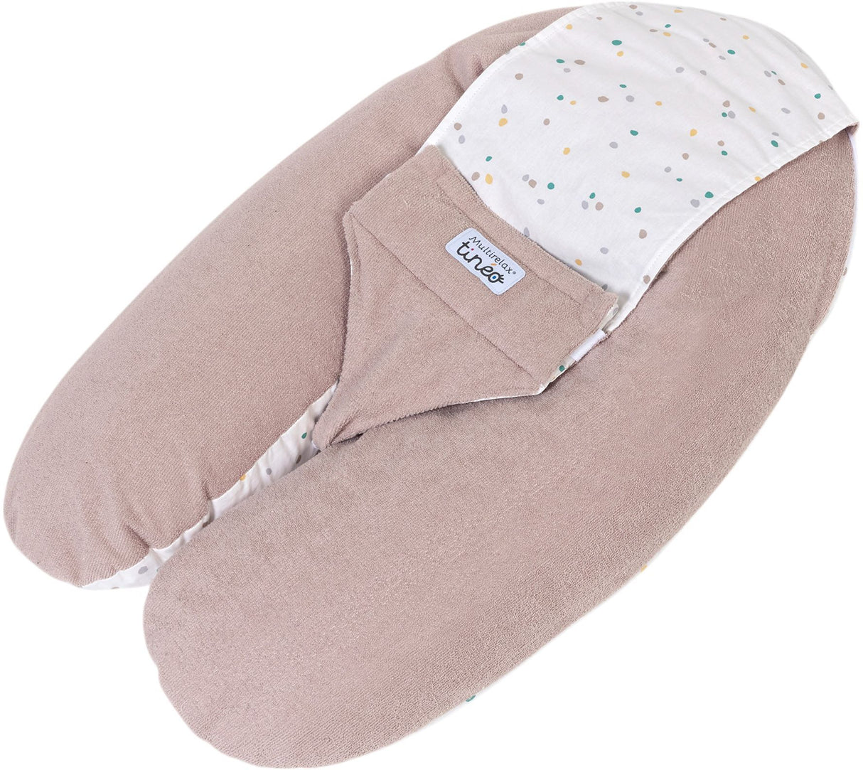 Coussin de maternité 3-en-1 - TINEO - MULTIRELAX - Tissu éponge - Noisette / Pois