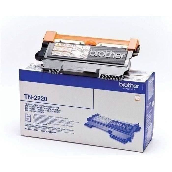 Cartouche de toner Brother TN-2220 Noir haute capacité - 2600 pages - Compatible HL-2240/2240D/2250DN/2270DW