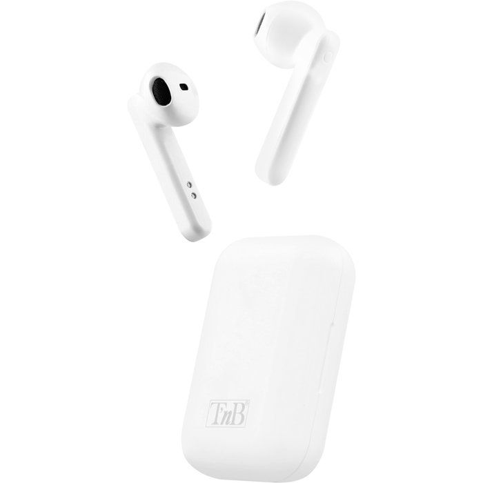 Ecouteurs sans fil TWS - T'nb - Shiny - Boîtier de charge - Bluetooth - Autonomie 25h - Contrôle tactile - Blanc
