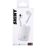 Ecouteurs sans fil TWS - T'nb - Shiny - Boîtier de charge - Bluetooth - Autonomie 25h - Contrôle tactile - Blanc