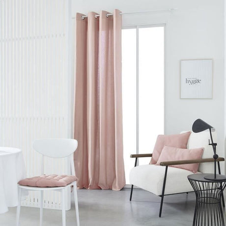 Rideau a oeillets TODAY - 140x240cm - 100% Coton - Rose