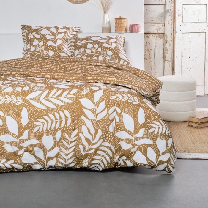 Parure de lit - TODAY - Sunshine - 12.14 imprimé floral - 2 personnes - 220 x 240 cm - 100% Coton 57 fils