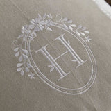 Coussin - TODAY - CHARME - Slub x Chambray x Broderie Berenice - 40 x 40 cm