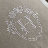 Coussin - TODAY - CHARME - Slub x Chambray x Broderie Berenice - 40 x 40 cm