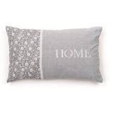Coussin - TODAY - CHARME - Imprimé x Chambray x Broderie Capucine - 30 x 50 cm
