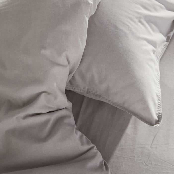 Housse de couette - TODAY - CHARME - Chambray - Gris clair Constance - 260 x 240 cm