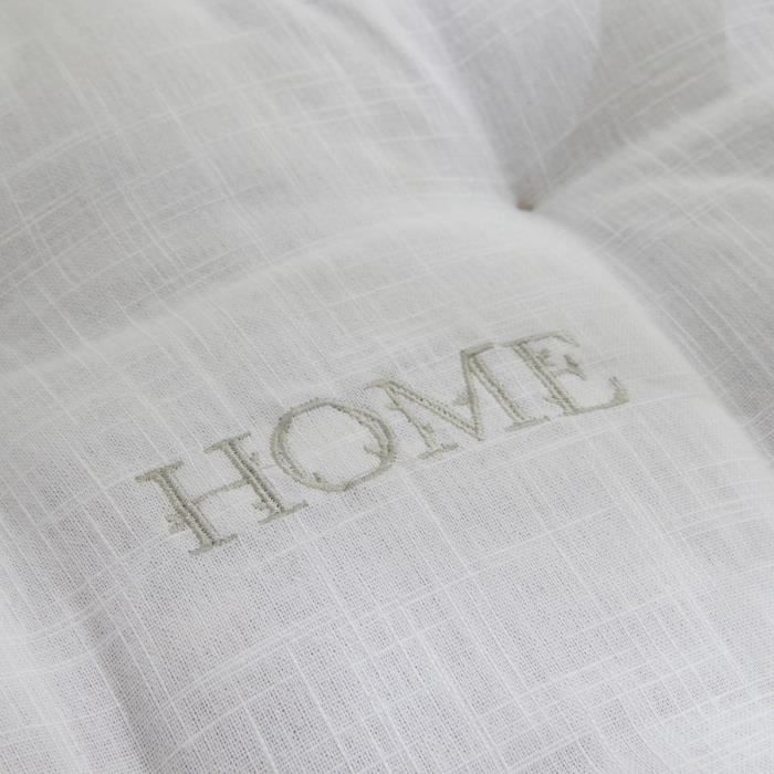 Coussin de sol - TODAY - CHARME - Slub x Chambray x Broderie Capucine - 40 x 40 x 10 cm