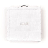 Coussin de sol - TODAY - CHARME - Slub x Chambray x Broderie Capucine - 40 x 40 x 10 cm