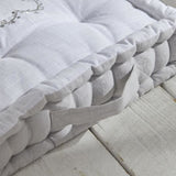 Coussin de sol - TODAY - CHARME - Slub x Chambray x Broderie Constance - 40 x 40 x 10 cm