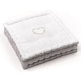 Coussin de sol - TODAY - CHARME - Slub x Chambray x Broderie Constance - 40 x 40 x 10 cm