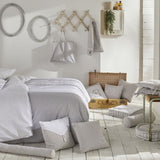 Coussin - TODAY - CHARME - Chambray x Petite broderie Constance - 40 x 40 cm