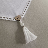 Coussin - TODAY - CHARME - Slub x Chambray x Pompon Berenice - 40 x 40 cm