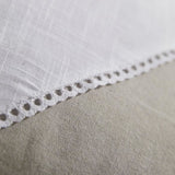 Coussin - TODAY - CHARME - Slub x Chambray x Pompon Berenice - 40 x 40 cm