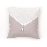 Coussin - TODAY - CHARME - Slub x Chambray x Pompon Berenice - 40 x 40 cm