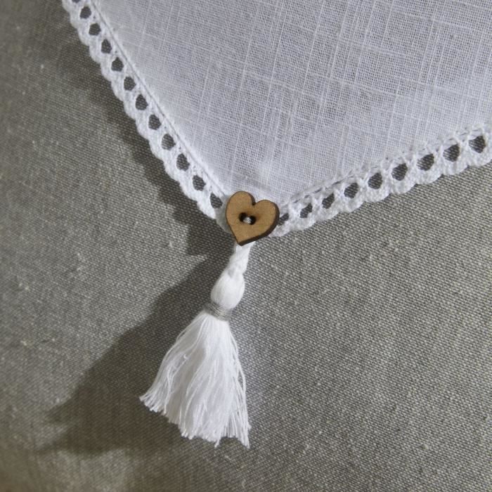 Coussin - TODAY - CHARME - Slub x Chambray x Pompon Capucune - 40 x 40 cm