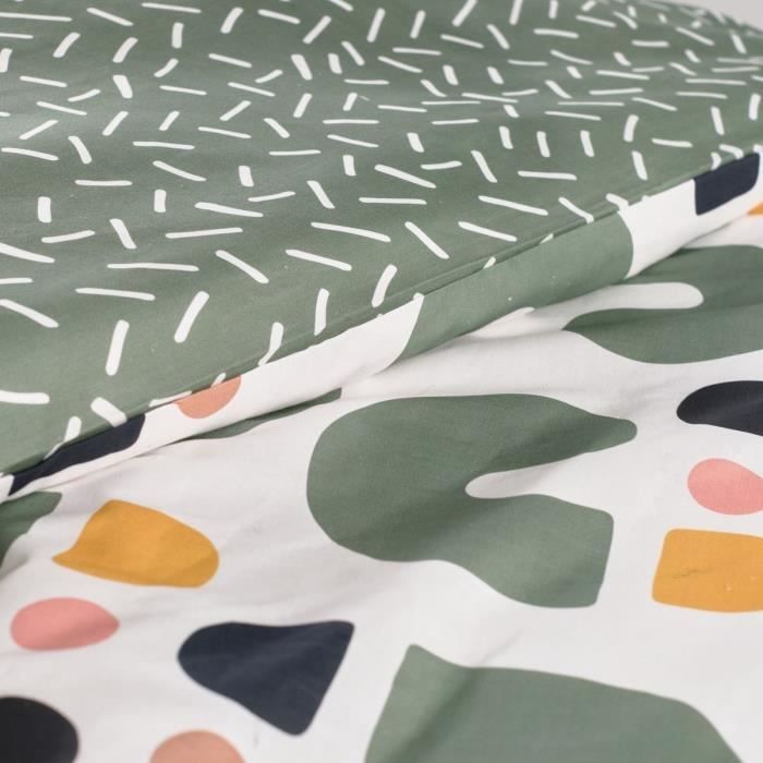 Parure de lit - TODAY - Sunshine - 2 personnes - 240x220cm - Coton - Vert - Autres motifs