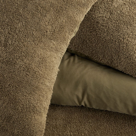 Parure de lit - TODAY - Teddy - 2 personnes - 220 x 240 cm - Vert uni