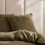 Parure de lit - TODAY - Teddy - 2 personnes - 220 x 240 cm - Vert uni