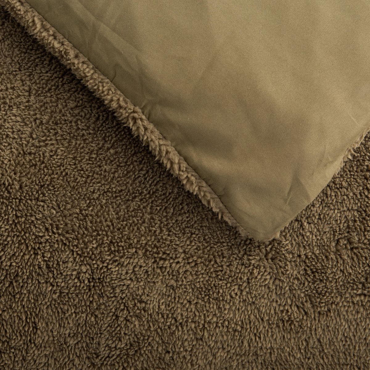 Parure de lit - TODAY - Teddy - 2 personnes - 220 x 240 cm - Vert uni