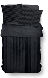 Parure de lit - TODAY - Cotelé - 2 personnes - 220 x 240 cm - Gris anthracite uni