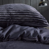 Parure de lit - TODAY - Cotelé - 2 personnes - 220 x 240 cm - Gris anthracite uni