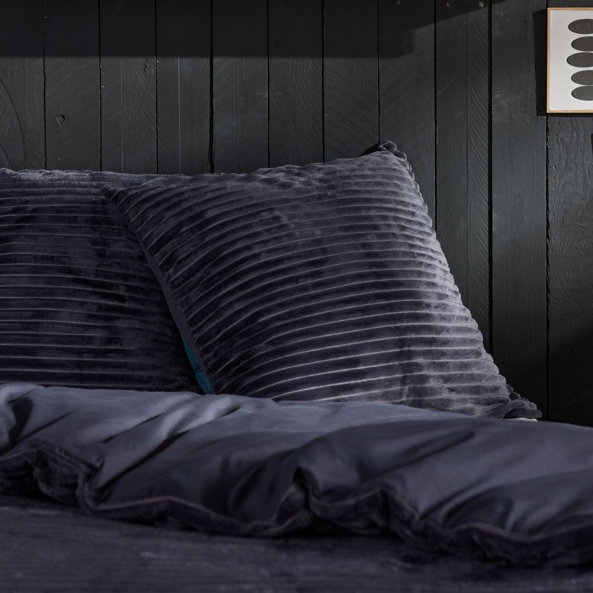 Parure de lit - TODAY - Cotelé - 2 personnes - 220 x 240 cm - Gris anthracite uni