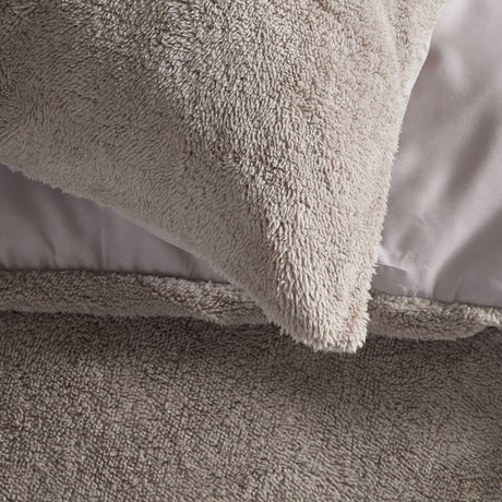 Parure de lit - TODAY - Teddy - 2 personnes - 220 x 240 cm - Beige uni