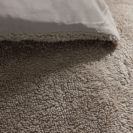 Parure de lit - TODAY - Teddy - 2 personnes - 220 x 240 cm - Beige uni
