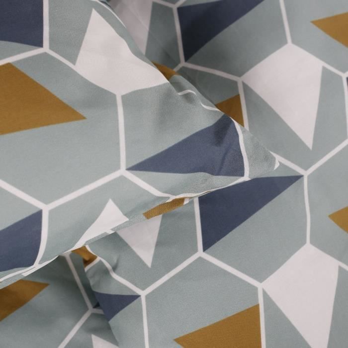 PARURE DE LIT TODAY - HOUSSE DE COUETTE 240X260 + 2 TAIES D OREILLER 63X63 - 100% COTON 57 fils - Mawira 2.19