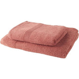 TODAY Lot de 1 Drap de Bain 100% coton 70x130 cm + 1 Serviette de Bain 50x100 cm - Terracotta