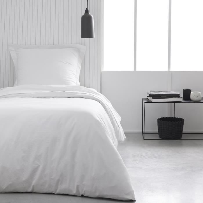Drap housse TODAY Essential - 90 x 190 cm - 1 personne - 100% Coton uni - Craie