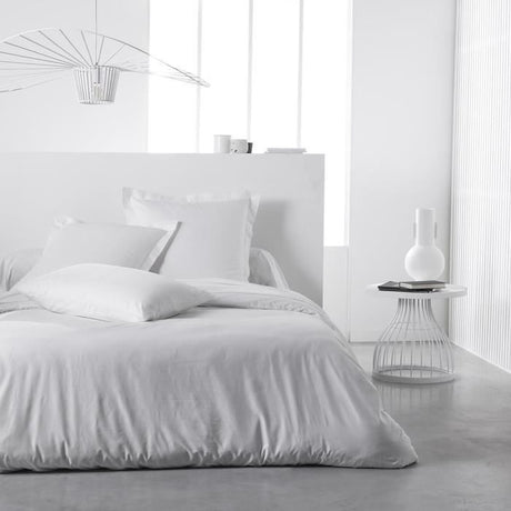 Drap housse TODAY Essential - 160 x 200+23 cm - 2 personnes - 100% Coton uni - Craie